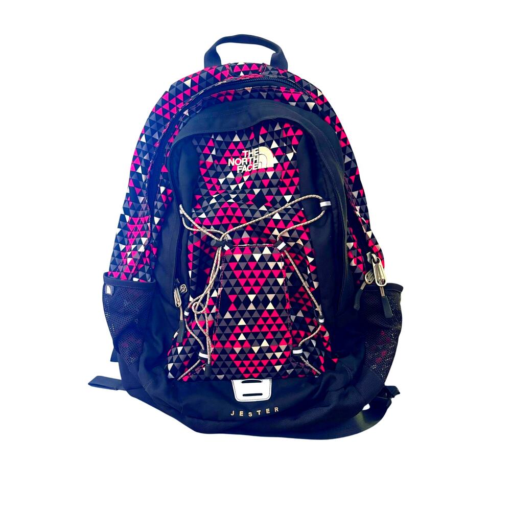 The North Face Jester Backpack Black & Pink Honeycomb Geo Women's